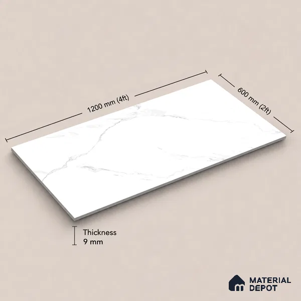 Marble Tile TL 11429 | 4 ft x 2 ft Glossy Finish Vitrified Tile - 9 mm