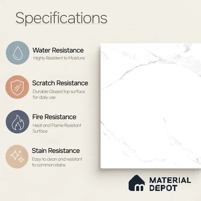 Marble Tile TL 11429 | 4 ft x 2 ft Glossy Finish Vitrified Tile - 9 mm