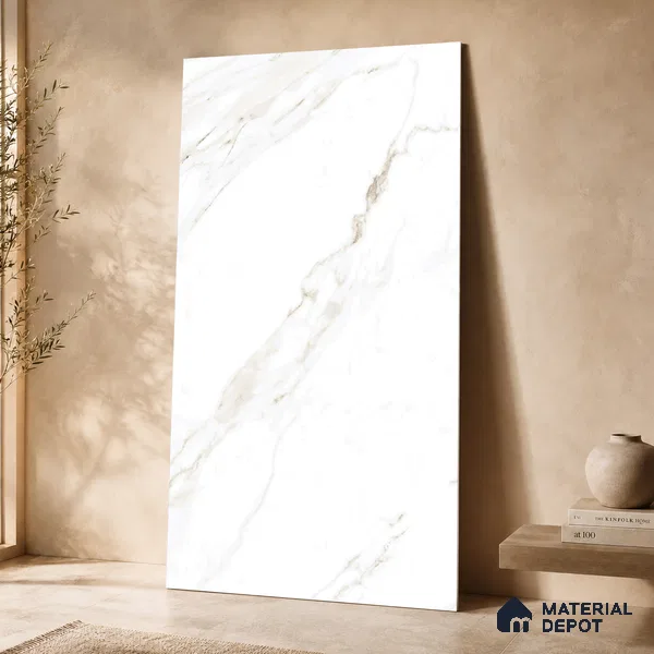 Marble Wall & Floor Tile TL 11430 Valina Vein | 4 ft x 2 ft Glossy Finish Vitrified Tile - 9 mm | Suitable For Living Room, Bedroom, Bathroom