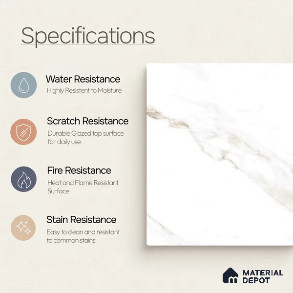 Marble Wall & Floor Tile TL 11430 Valina Vein | 4 ft x 2 ft Glossy Finish Vitrified Tile - 9 mm | Suitable For Living Room, Bedroom, Bathroom