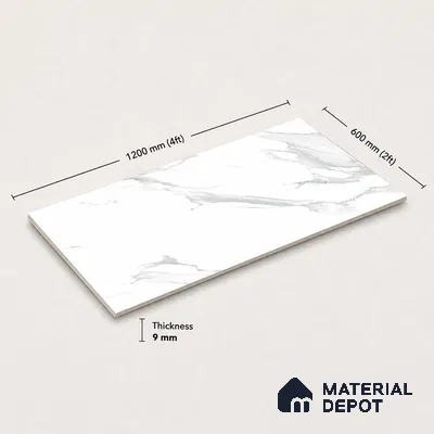 Marble Wall & Floor Tile TL 11431 Celeste Vein | 4 ft x 2 ft Glossy Finish Vitrified Tile - 9 mm | Suitable For Living Room, Bedroom, Bathroom