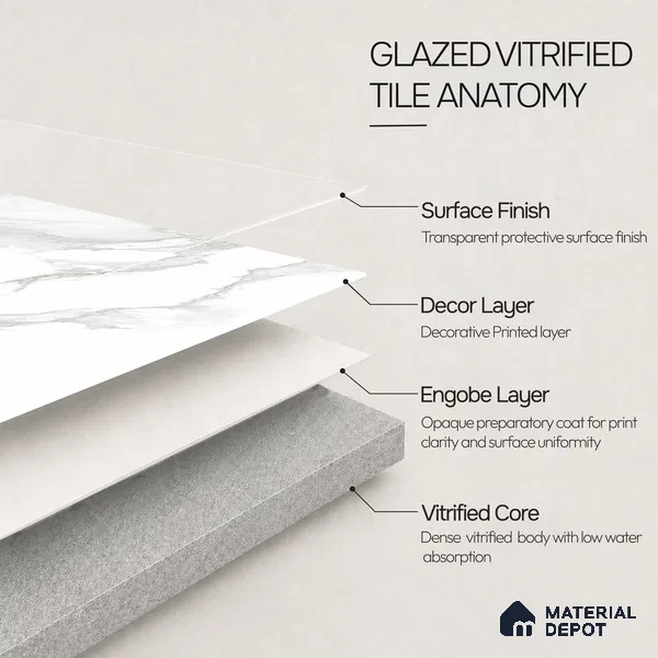 Marble Wall & Floor Tile TL 11431 Celeste Vein | 4 ft x 2 ft Glossy Finish Vitrified Tile - 9 mm | Suitable For Living Room, Bedroom, Bathroom