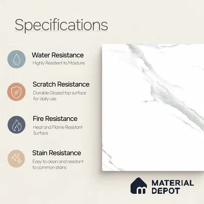 Marble Wall & Floor Tile TL 11431 Celeste Vein | 4 ft x 2 ft Glossy Finish Vitrified Tile - 9 mm | Suitable For Living Room, Bedroom, Bathroom