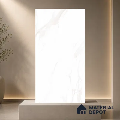 Marble Wall & Floor Tile TL 11432 Alba Veil | 4 ft x 2 ft Glossy Finish Vitrified Tile - 9 mm | Suitable For Living Room, Bedroom, Bathroom