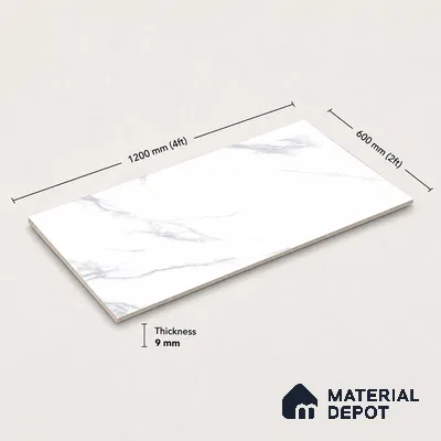 Marble Wall & Floor Tile TL 11433 Azure Cascade | 4 ft x 2 ft Glossy Finish Vitrified Tile - 9 mm | Suitable For Living Room, Bedroom, Bathroom