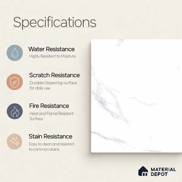 Marble Wall & Floor Tile TL 11433 Azure Cascade | 4 ft x 2 ft Glossy Finish Vitrified Tile - 9 mm | Suitable For Living Room, Bedroom, Bathroom