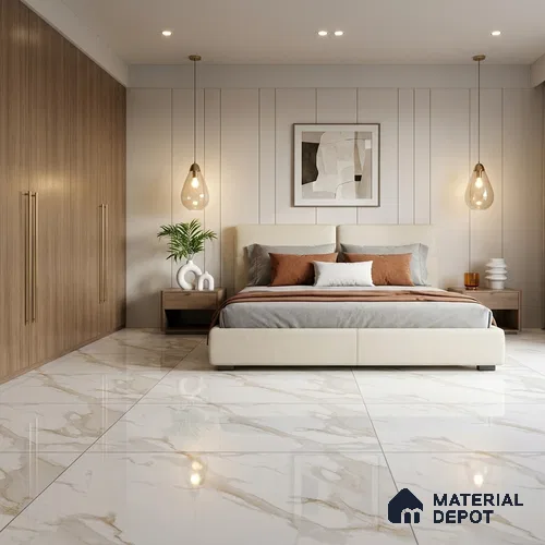 Marble Wall & Floor Tile TL 11434 4 ft x 2 ft Glossy Finish Vitrified Tile - 9 mm | Suitable For Living Room, Bedroom, Dining