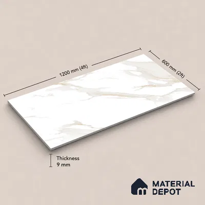 Marble Tile TL 11434 | 4 ft x 2 ft Glossy Finish Vitrified Tile - 9 mm