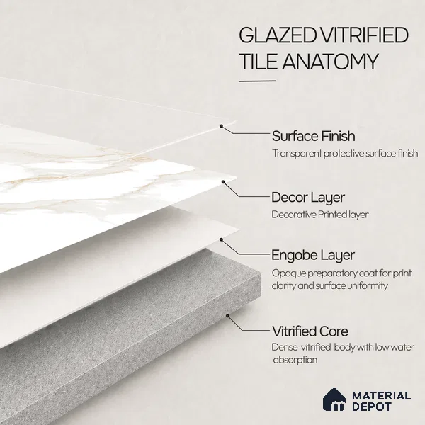 Marble Tile TL 11434 | 4 ft x 2 ft Glossy Finish Vitrified Tile - 9 mm