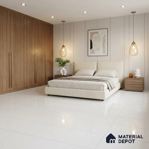 Plain Wall & Floor Tile TL 11435 4 ft x 2 ft Glossy Finish Vitrified Tile - 9 mm | Suitable For Living Room, Bedroom, Dining