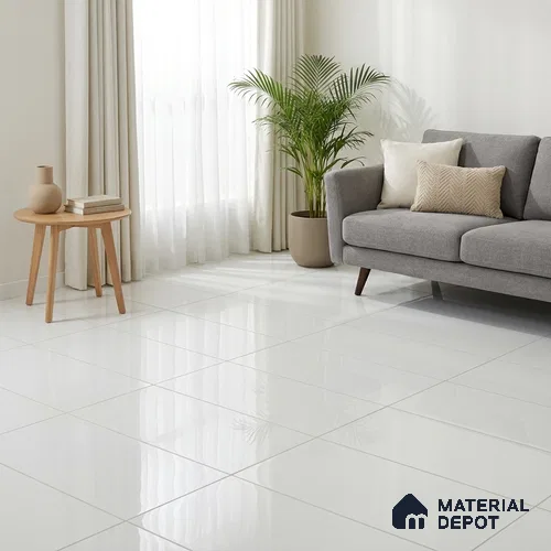 Plain Wall & Floor Tile TL 11435 4 ft x 2 ft Glossy Finish Vitrified Tile - 9 mm | Suitable For Living Room, Bedroom, Dining