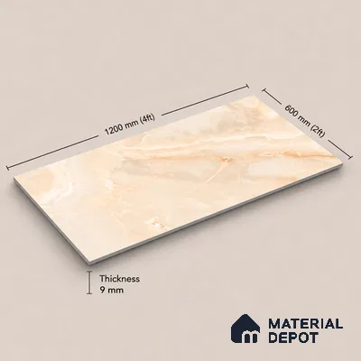 Marble Tile TL 11438 | 4 ft x 2 ft Glossy Finish Vitrified Tile - 9 mm