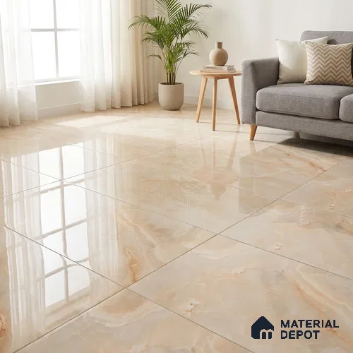 Marble Wall & Floor Tile TL 11438 4 ft x 2 ft Glossy Finish Vitrified Tile - 9 mm | Suitable For Living Room, Bedroom, Dining