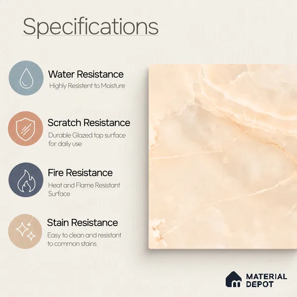 Marble Tile TL 11438 | 4 ft x 2 ft Glossy Finish Vitrified Tile - 9 mm