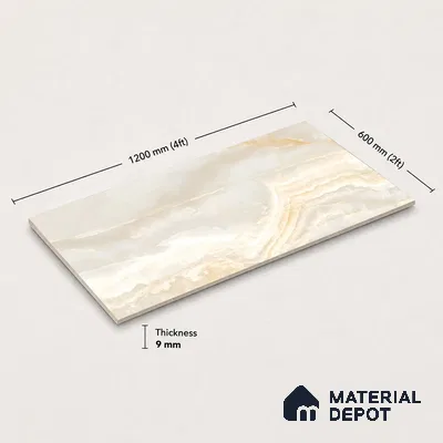 Marble Wall & Floor Tile TL 11439 Auric Cascade | 4 ft x 2 ft Glossy Finish Vitrified Tile - 9 mm | Suitable For Living Room, Bedroom, Bathroom