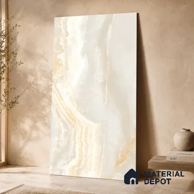Marble Wall & Floor Tile TL 11439 Auric Cascade | 4 ft x 2 ft Glossy Finish Vitrified Tile - 9 mm | Suitable For Living Room, Bedroom, Bathroom