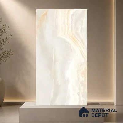 Marble Wall & Floor Tile TL 11439 Auric Cascade | 4 ft x 2 ft Glossy Finish Vitrified Tile - 9 mm | Suitable For Living Room, Bedroom, Bathroom
