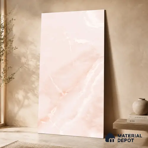 Marble Wall & Floor Tile TL 11441 Blush Aurora | 4 ft x 2 ft Glossy Finish Vitrified Tile - 9 mm | Suitable For Living Room, Bedroom, Bathroom