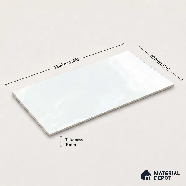 Marble Wall & Floor Tile TL 11443 Celeste Veil | 4 ft x 2 ft Glossy Finish Vitrified Tile - 9 mm | Suitable For Living Room, Bedroom, Bathroom