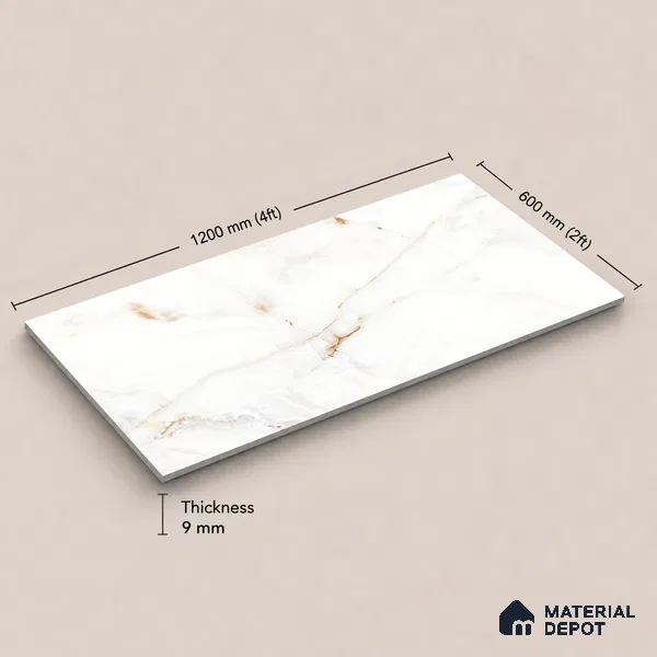 Marble Tile TL 11445 | 4 ft x 2 ft Glossy Finish Vitrified Tile - 9 mm