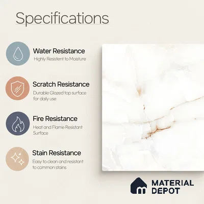 Marble Tile TL 11445 | 4 ft x 2 ft Glossy Finish Vitrified Tile - 9 mm