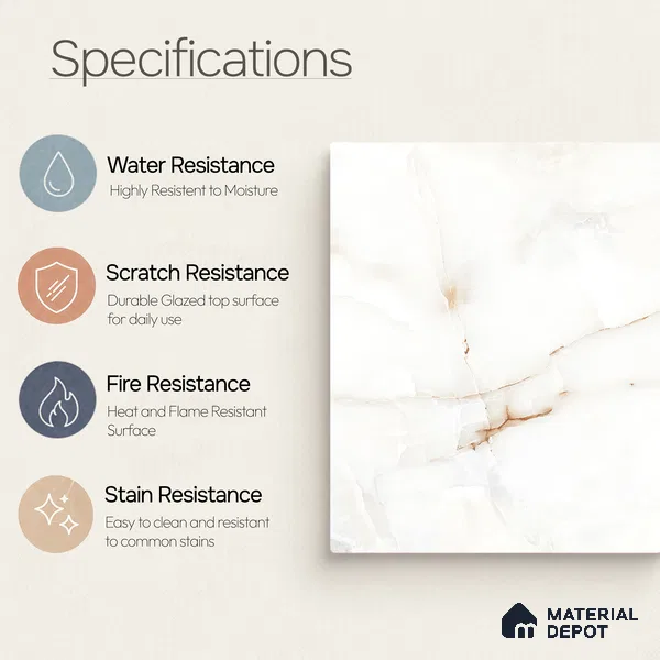 Marble Tile TL 11445 | 4 ft x 2 ft Glossy Finish Vitrified Tile - 9 mm