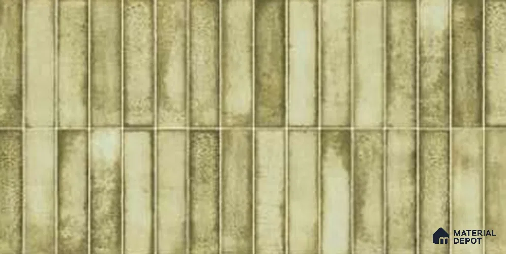 Faux Subway Look Wall Tile TL 11450 D Luma Verde 4 ft x 2 ft Vitrified Matte Finish - 9 mm  | Suitable for Bathroom, Dining & Kitchen
