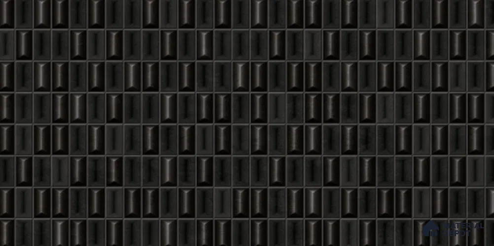 3D Look Wall Tile TL 11451 Aspen Black 2 ft x 1 ft Ceramic Glossy Finish - 9 mm  | Suitable for Bathroom, Dining & Kitchen