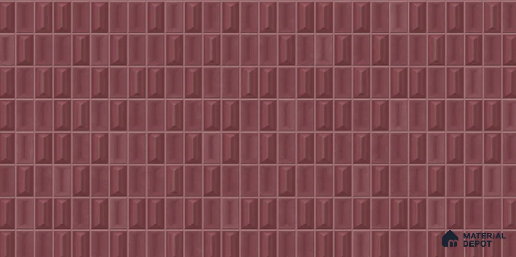 3D Look Wall Tile TL 11451 C Aspen Grape 2 ft x 1 ft Ceramic Glossy Finish - 9 mm  | Suitable for Bathroom, Dining & Kitchen