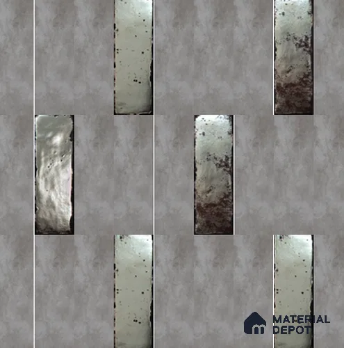 Mosaic Look Wall Tile TL 11454 C Drift Gris 14 inc x 14 inc Porcelain Metallic Finish - 9 mm | Suitable for Bathroom & Kitchen