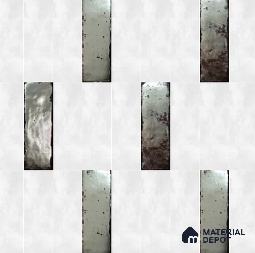 Mosaic Look Wall Tile TL 11454 Drift Bianco 14 inc x 14 inc Porcelain Metallic Finish - 9 mm | Suitable for Bathroom & Kitchen