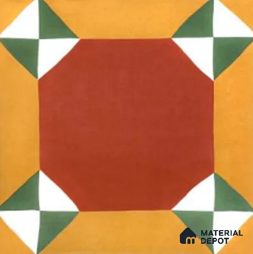 Moroccan Floor & Wall Athangudi TL 11459 Royal Octagon 1 ft x 1 ft Satin Finish Ceramic Tile - 7.5 mm | Suitable For Balcony, Highlighter Wall, Bathroom & Kitchen