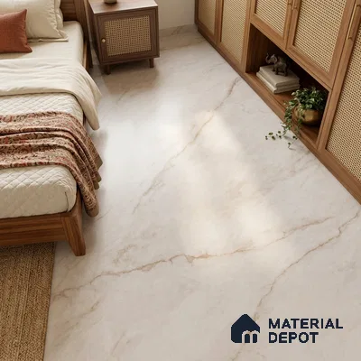 Large Format Marble Floor & Wall Tile TL 11463 B Almond Vein 6 ft x 4 ft Vitrified Lush Finish - 9 mm | 4 Random Design | Suitable for Living Room, Bedroom, Dining & Office | Adhesive and Spacers Must be Used During Installation