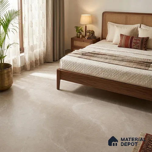 Large Formate Marble Floor & Wall Tile TL 11467 B Celeste Tint Grey 6 ft x 4 ft Vitrified Lush Finish - 9 mm | 3 Random Design | Suitable for Living Room, Bedroom, Dining & Office