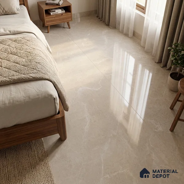 Large Format Marble Floor & Wall Tile TL 11467 Celeste Tint Grey 6 ft x 4 ft Vitrified Glossy Finish - 9 mm | 3 Random Design | Suitable for Living Room, Bedroom, Dining & Office | Adhesive and Spacers Must be Used During Installation