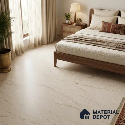 Marble Wall & Floor Tile TL 11471 B Beige 6 ft x 4 ft Matte Finish Vitrified Tile - 9 mm | 4 Random Designs | Suitable For Living Room, Bedroom, Dining Area