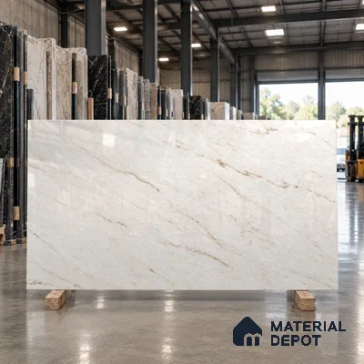 Large Format Marble Floor & Wall Tile TL 11471 Ferior Pale Sisal 6 ft x 4 ft Vitrified Glossy Finish - 9 mm | 4 Random Design | Suitable for Living Room, Bedroom, Dining & Office | Adhesive and Spacers Must be Used During Installation
