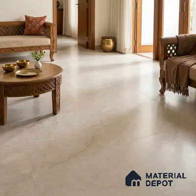 Marble Wall & Floor Tile TL 11473 B Ivory 6 ft x 4 ft Matte Finish Vitrified Tile - 9 mm | 4 Random Designs | Suitable For Living Room, Bedroom, Dining Area