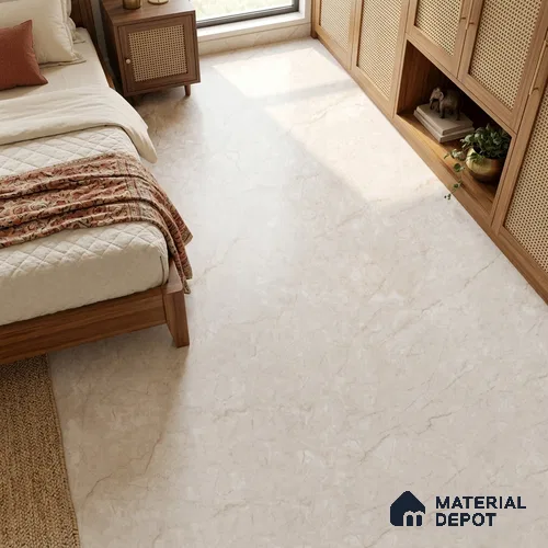 Large Formate Marble Floor & Wall Tile TL 11473 B Moonlace 6 ft x 4 ft Vitrified Lush Finish - 9 mm | 4 Random Design | Suitable for Living Room, Bedroom, Dining & Office