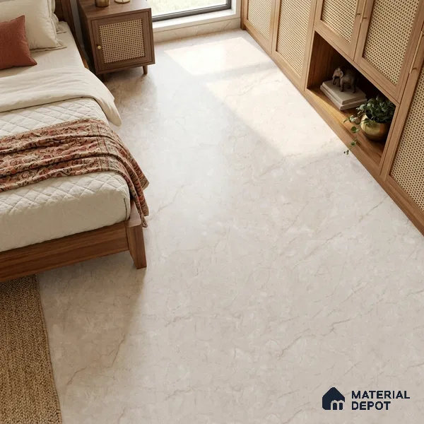 Marble Wall & Floor Tile TL 11473 B Ivory 6 ft x 4 ft Matte Finish Vitrified Tile - 9 mm | 4 Random Designs | Suitable For Living Room, Bedroom, Dining Area