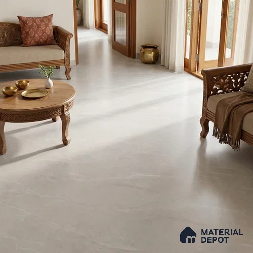 Large Formate Marble Floor & Wall Tile TL 11475 B Neo Armani Bianco 6 ft x 4 ft Vitrified Lush Finish - 9 mm | 4 Random Design | Suitable for Living Room, Bedroom, Dining & Office