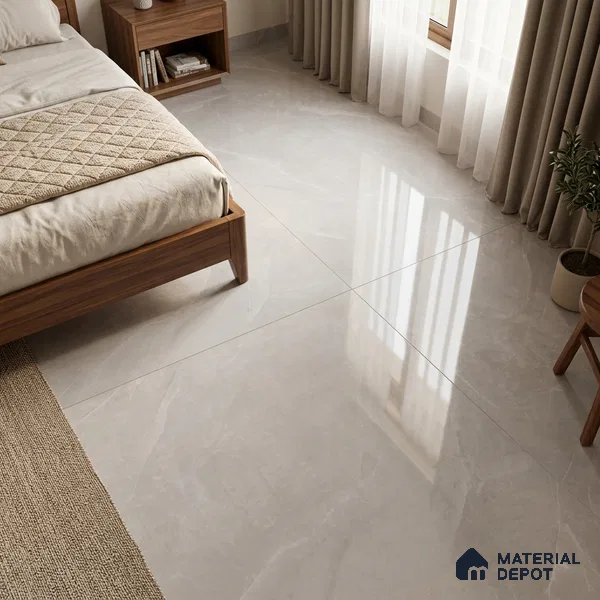 Large Format Marble Floor & Wall Tile TL 11475 Neo Armani Bianco 6 ft x 4 ft Vitrified Glossy Finish - 9 mm | 4 Random Design | Suitable for Living Room, Bedroom, Dining & Office | Adhesive and Spacers Must be Used During Installation