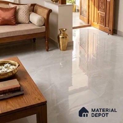 Large Format Marble Floor & Wall Tile TL 11475 Neo Armani Bianco 6 ft x 4 ft Vitrified Glossy Finish - 9 mm | 4 Random Design | Suitable for Living Room, Bedroom, Dining & Office | Adhesive and Spacers Must be Used During Installation