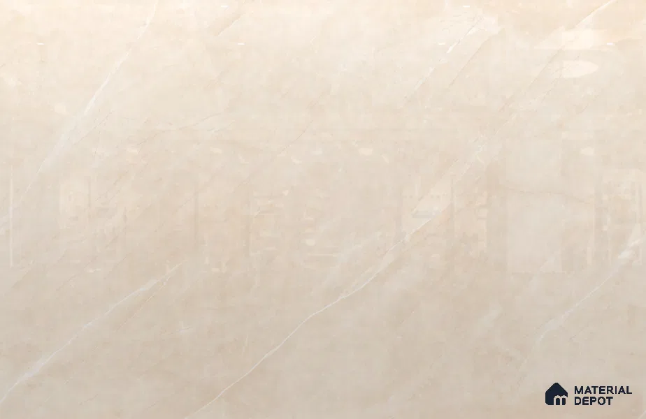 Large Format Marble Floor & Wall Tile TL 11476 Neo Armani Crema 6 ft x 4 ft Vitrified Glossy Finish - 9 mm | 4 Random Design | Suitable for Living Room, Bedroom, Dining & Office | Adhesive and Spacers Must be Used During Installation
