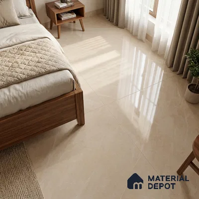 Large Format Marble Floor & Wall Tile TL 11476 Neo Armani Crema 6 ft x 4 ft Vitrified Glossy Finish - 9 mm | 4 Random Design | Suitable for Living Room, Bedroom, Dining & Office | Adhesive and Spacers Must be Used During Installation