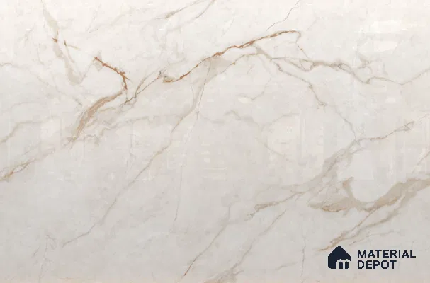 Large Formate Marble Floor & Wall Tile TL 11477 B Nova Calacatta 6 ft x 4 ft Vitrified Lush Finish - 9 mm | 6 Random Design | Suitable for Living Room, Bedroom, Dining & Office