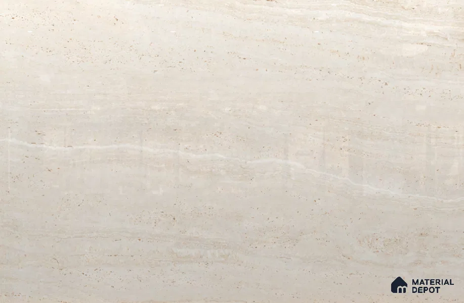 Large Format Marble Floor & Wall Tile TL 11479 Natura Travertine Crema 6 ft x 4 ft Vitrified Glossy Finish - 9 mm | 4 Random Design | Suitable for Living Room, Bedroom, Dining & Office | Adhesive and Spacers Must be Used During Installation