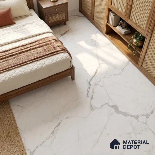Large Formate Marble Floor & Wall Tile TL 11482 B Riseonic 6 ft x 4 ft Vitrified Lush Finish - 9 mm | 4 Random Design | Suitable for Living Room, Bedroom, Dining & Office