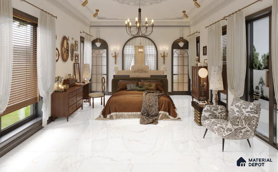 Large Format Marble Floor & Wall Tile TL 11482 Riseonic 6 ft x 4 ft Vitrified Glossy Finish - 9 mm | 4 Random Design | Suitable for Living Room, Bedroom, Dining & Office | Adhesive and Spacers Must be Used During Installation