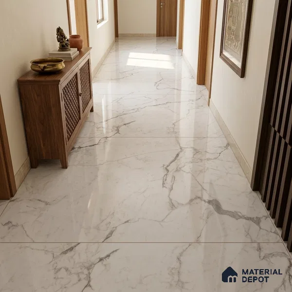 Large Format Marble Floor & Wall Tile TL 11482 Riseonic 6 ft x 4 ft Vitrified Glossy Finish - 9 mm | 4 Random Design | Suitable for Living Room, Bedroom, Dining & Office | Adhesive and Spacers Must be Used During Installation